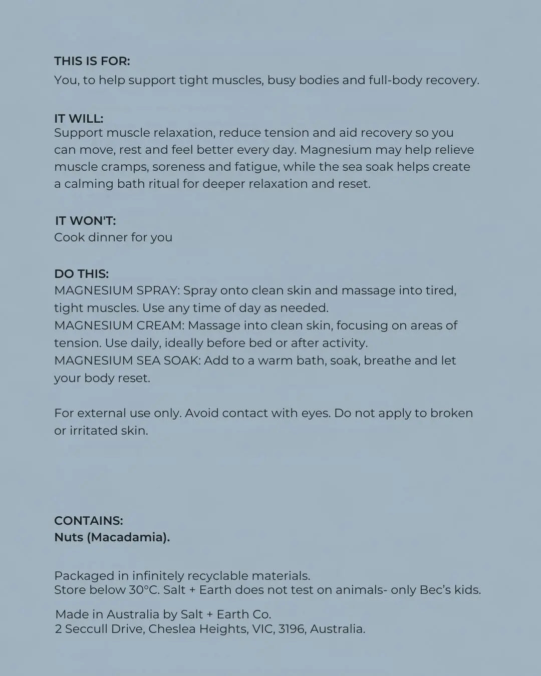Body Reset System Salt + Earth Co.