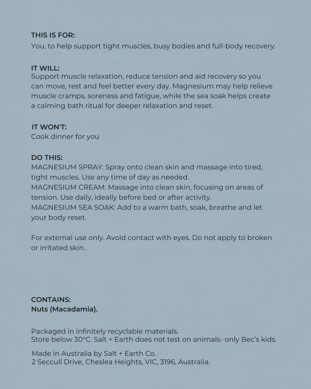 Body Reset System Salt + Earth Co.