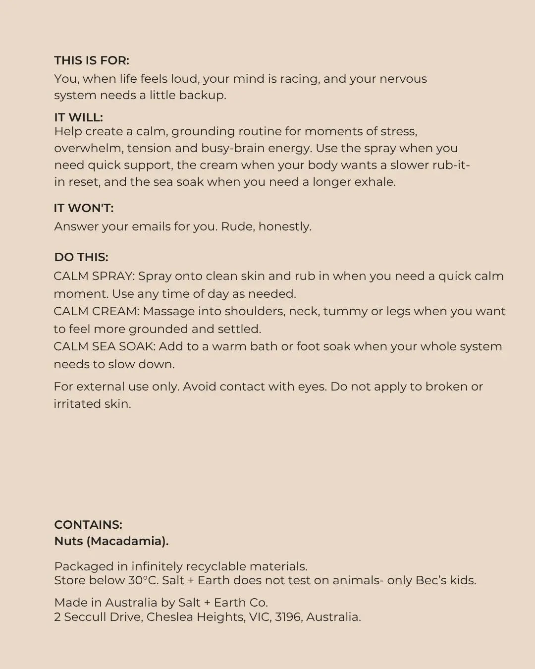 Calm System Salt + Earth Co.
