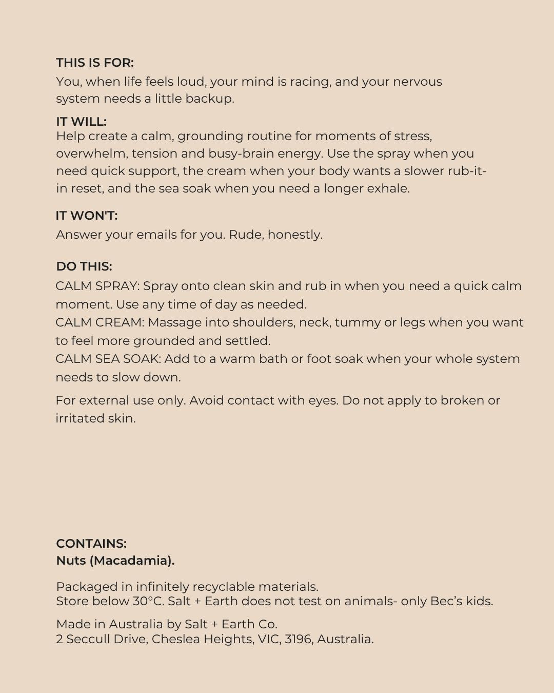 Calm System Salt + Earth Co.
